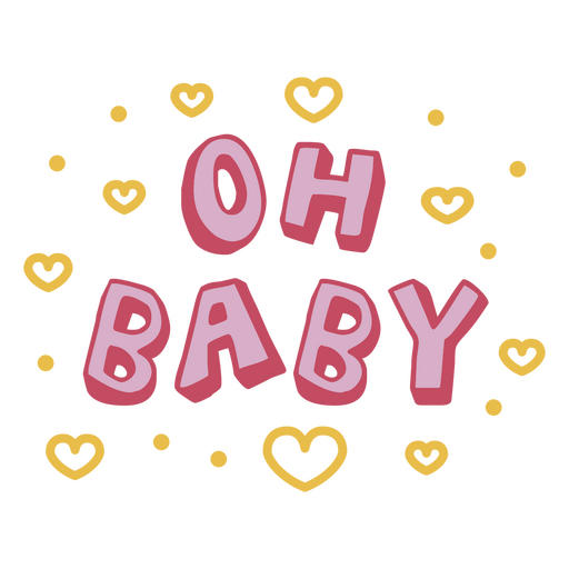 Oh baby doodle color quote PNG Design
