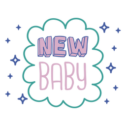 Neues Baby-Doodle-Farbzitat PNG-Design