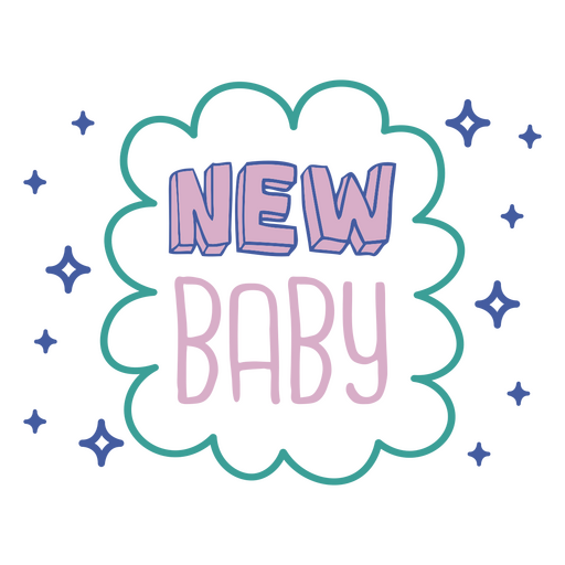 Neues Baby-Doodle-Farbzitat PNG-Design
