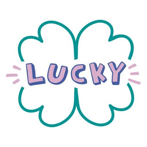 Lucky doodle color quote PNG Design