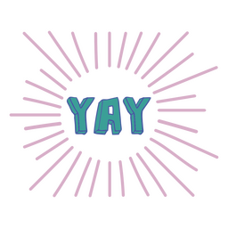 Yay doodle Farbzitat PNG-Design