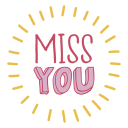 Saudades de você citação de cor doodle Desenho PNG