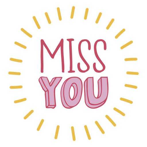 Miss you doodle color quote PNG Design
