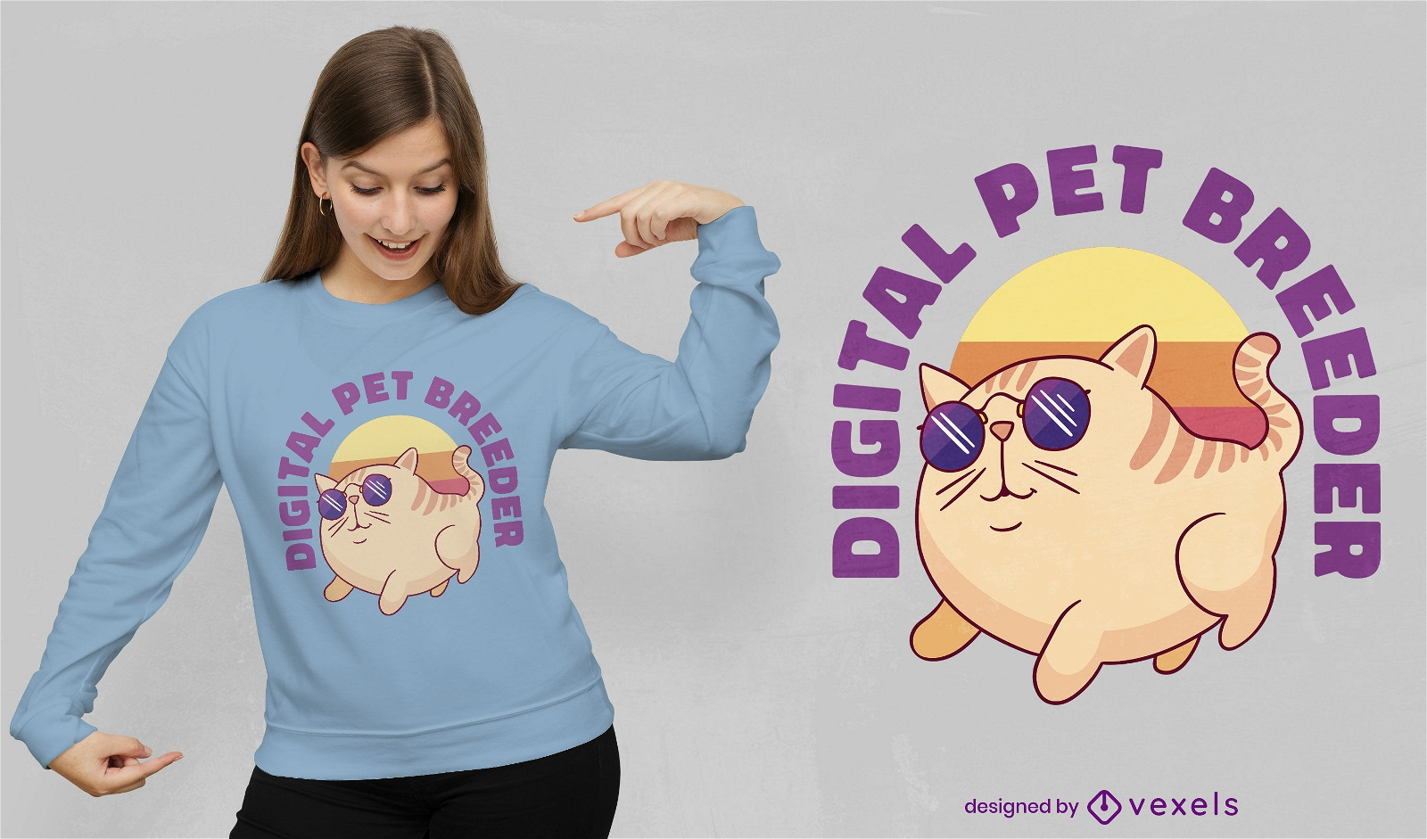 Digital pet breeder t-shirt design