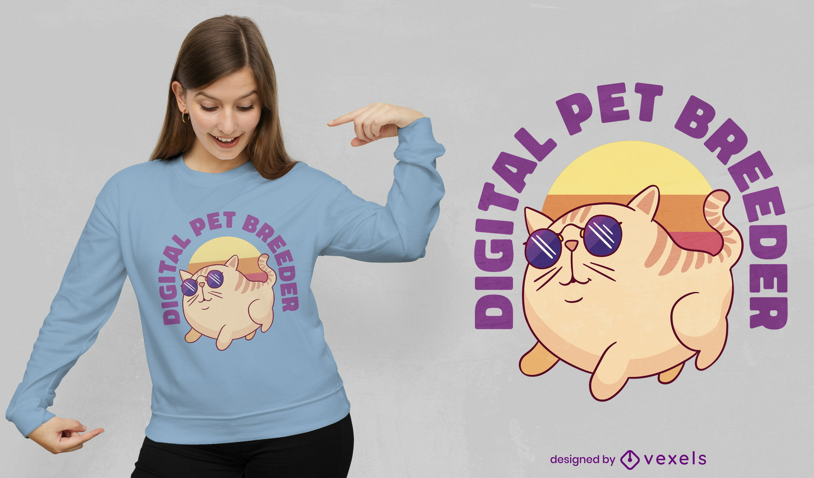 Diseño de camiseta de criador de mascotas digital.