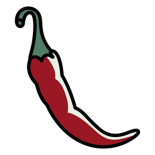 Cooking elements hot chili pepper color stroke PNG Design