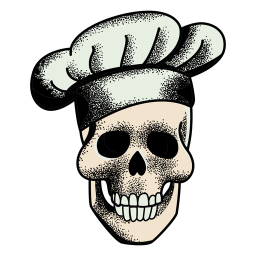 Chef de crânio de elementos de cozinha Desenho PNG