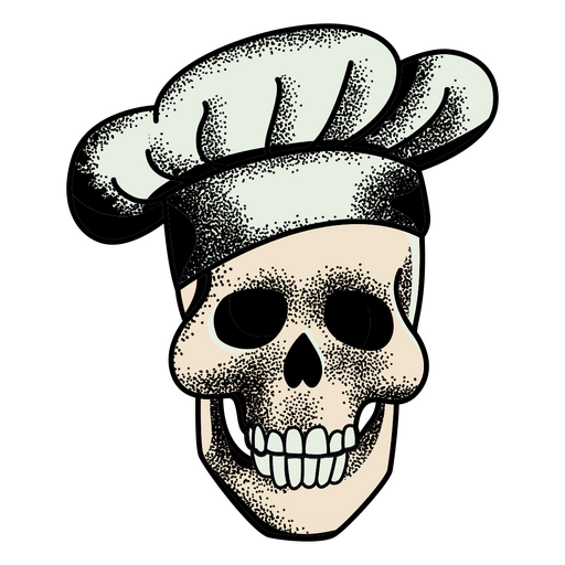 Cooking elements skull chef