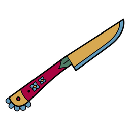Curso de cor de faca de elementos de cozinha Desenho PNG
