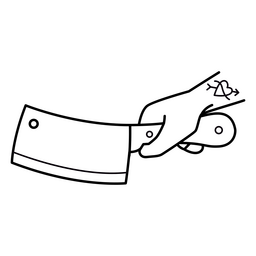 Kochelemente Hand mit Fleischerbeilhub PNG-Design