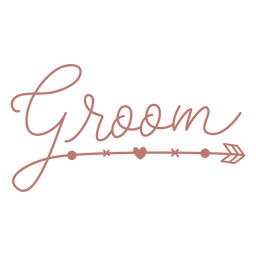 Letras de boda del novio Diseño PNG