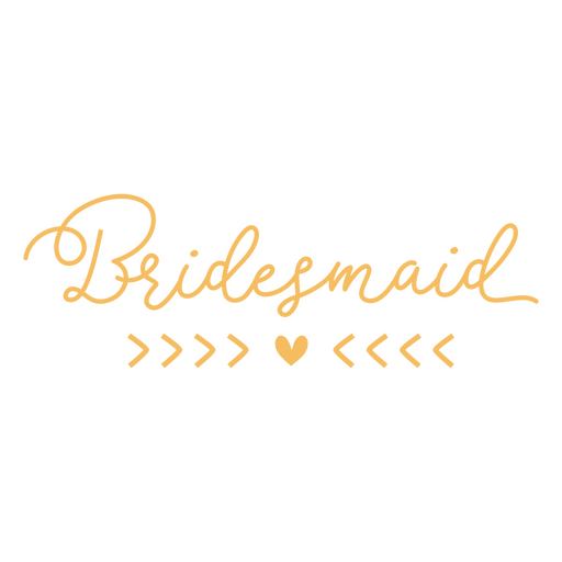 Bridesmaid wedding lettering PNG Design