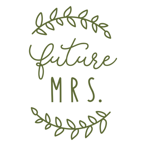 Letras de casamento da futura Sra. Desenho PNG