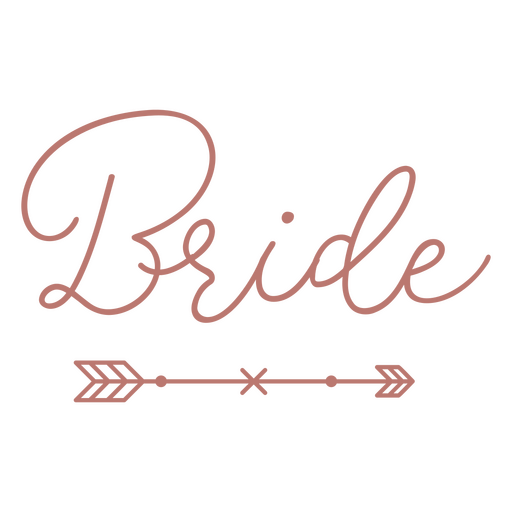 Bride wedding lettering PNG Design