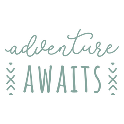 La aventura espera las letras de la boda. Diseño PNG