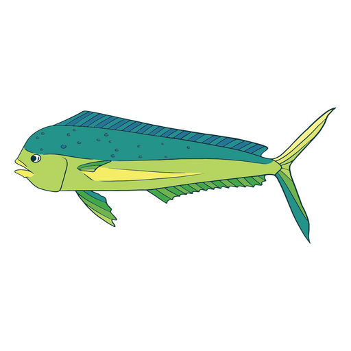 Grüner und blauer Fischfarbstrich PNG-Design