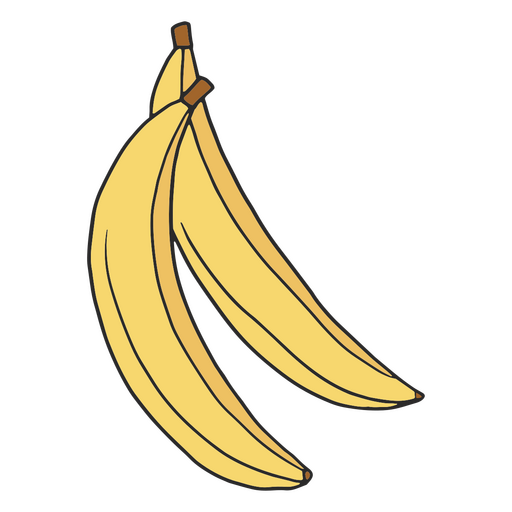 Elementos de fitness plátanos trazo de color. Diseño PNG
