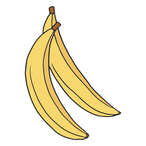 Traço de cor de bananas de elementos de fitness Desenho PNG