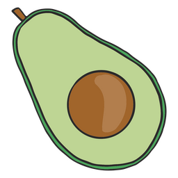 Fitness elements avocado color stroke PNG Design Transparent PNG