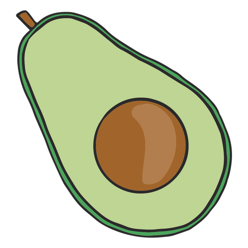 Fitness-Elemente Avocado-Farbstrich PNG-Design