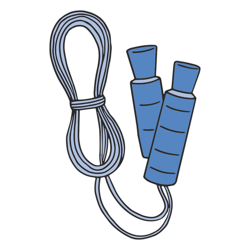 Elementos de fitness saltando cuerda trazo de color Diseño PNG
