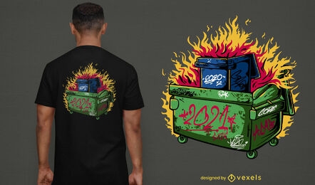 Dumpster on fire 2021 t-shirt design