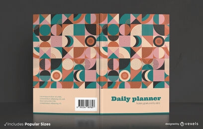 Design de capa de livro retrô de formas geométricas