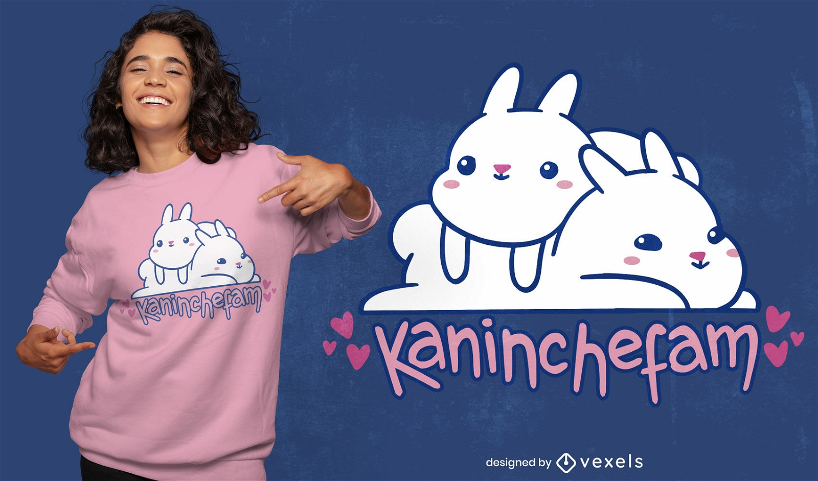 Design de t-shirt de amigos animais coelho fofo