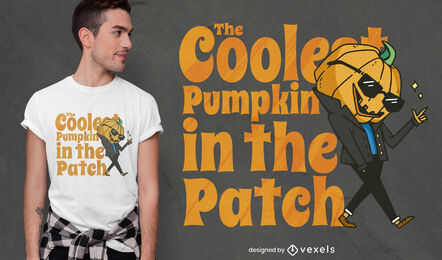 Pumpkin man with sunglasses t-shirt design