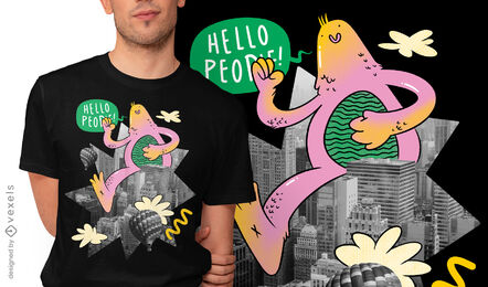 Cool friendly monster t-shirt design