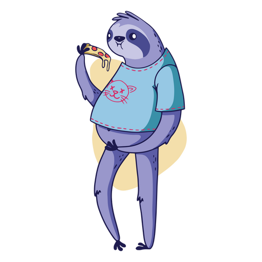 Pizza sloth illustration 