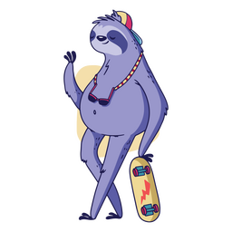 Skater-Faultier-Illustration PNG-Design