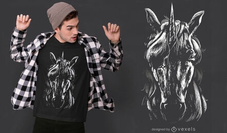 Unicorn with eye patch t-shirt design