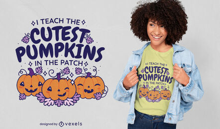 Lindo diseño de camiseta de halloween de calabazas