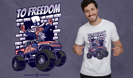 Design engraçado da t-shirt da liberdade do Tio Sam