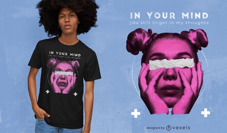 Girl face collage psd t-shirt design