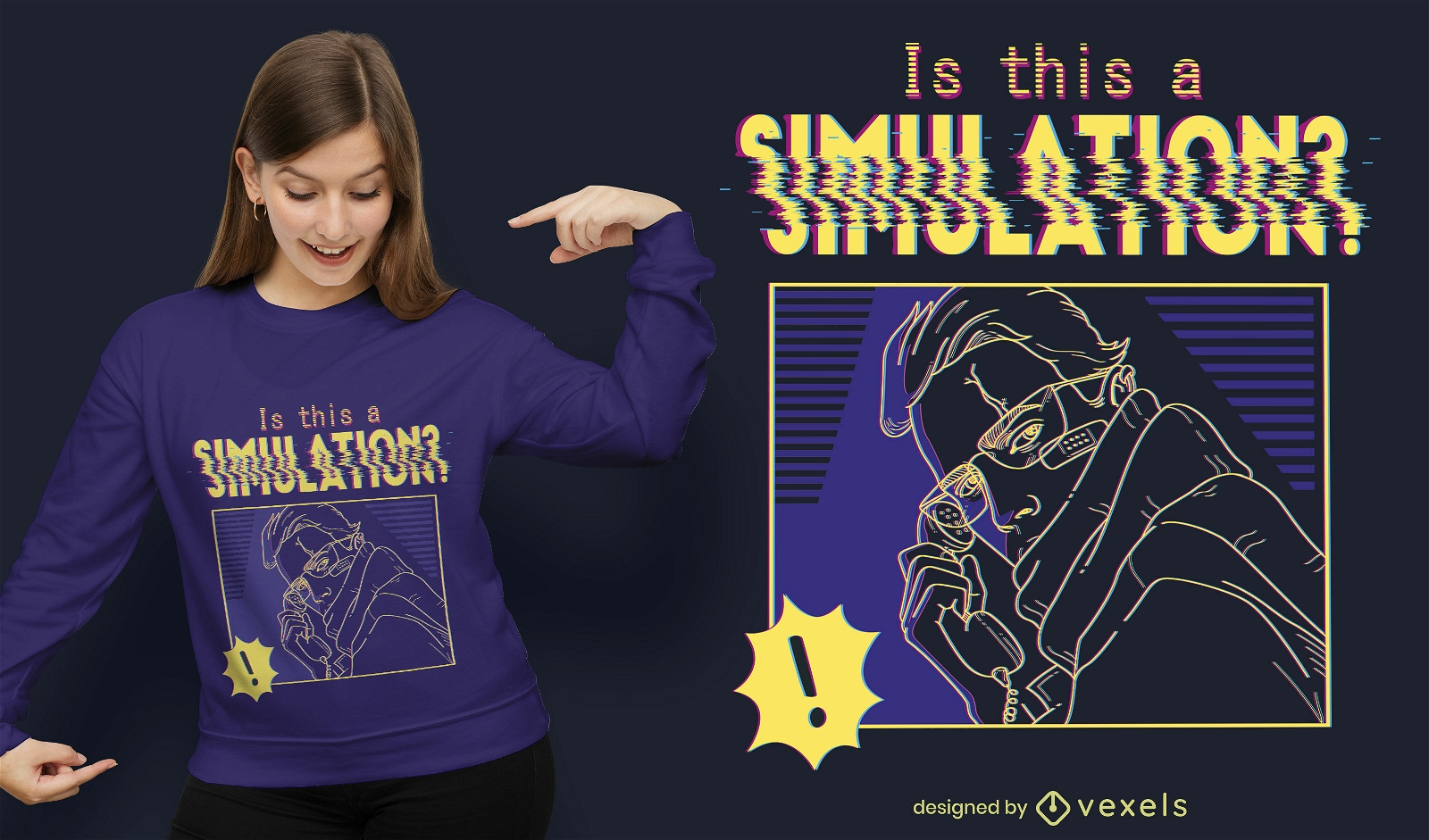 Cyber simulation t-shirt design