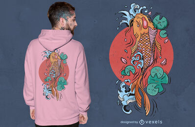 Japanese koi fish t-shirt design