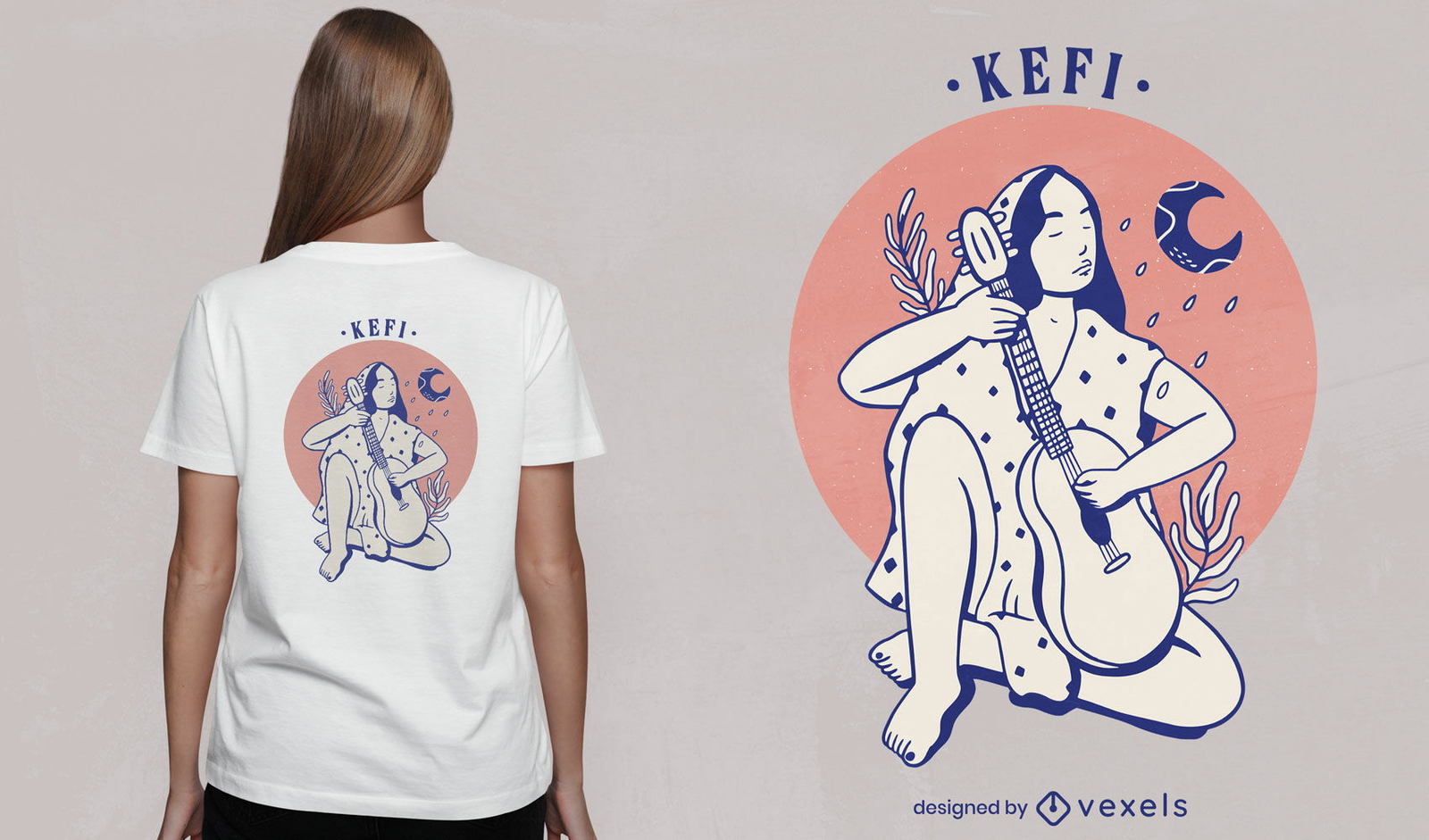 Diseño de camiseta de mujer kefi joy