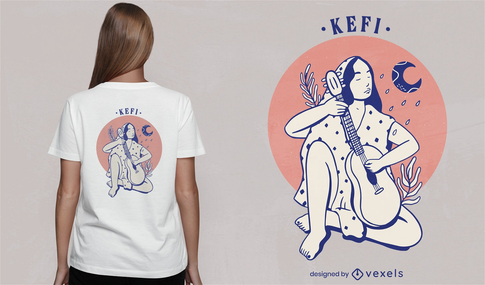 Kefi Freude Frau T-Shirt Design