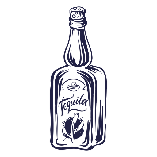 Dia dos mortos acidente vascular cerebral cheio de garrafa de tequila Desenho PNG