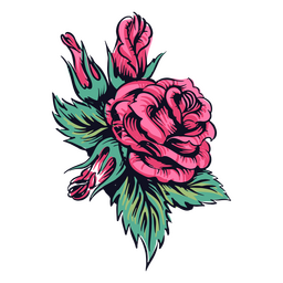 Ausführliche Illustration der Rose PNG-Design