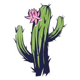 Day of the dead flowered cactus illustration PNG Design