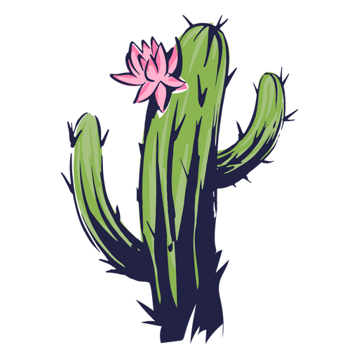 Ilustraci?n de cactus con flores del d?a de los muertos Diseño PNG