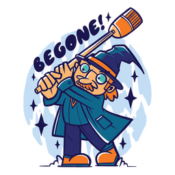 Schöner Zauberer Spruch Begone Color Stroke PNG Und SVGDesign Für T