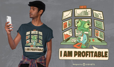 Stocks market chameleon t-shirt design