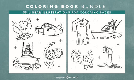 Libro de colorear náutico KDP interior design