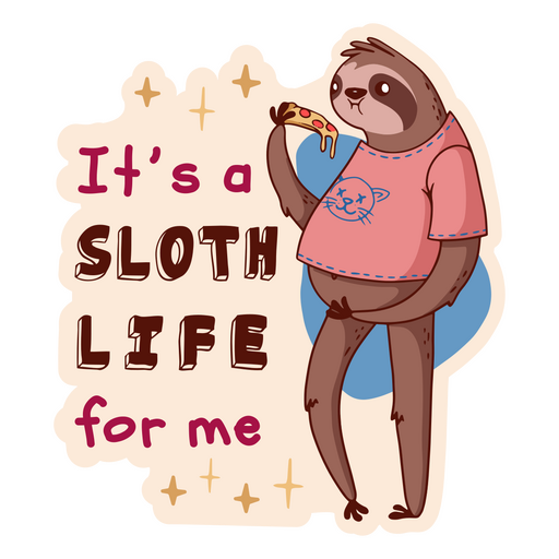 Sloth life quote color stroke