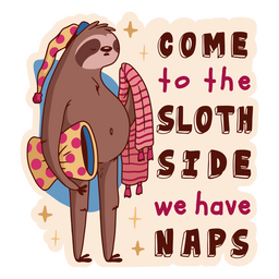 Sloth side animal quote color stroke