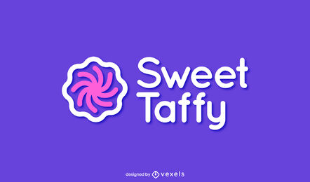 Modelo de logotipo de comida doce em espiral